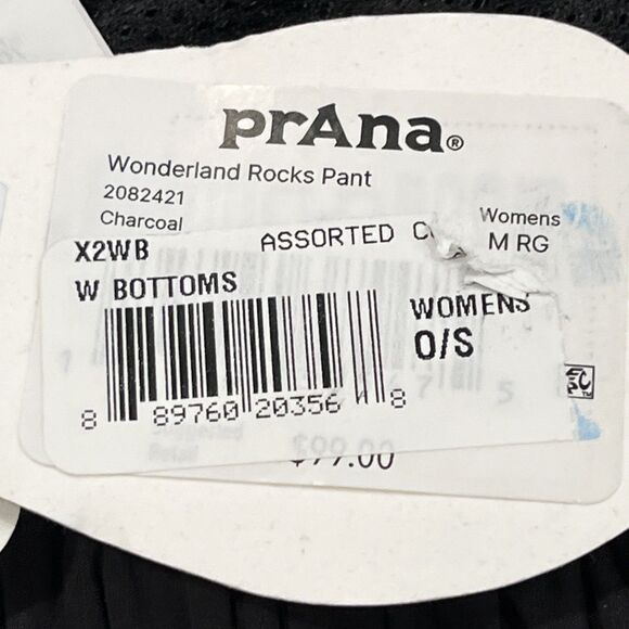 prAna NEW Wonderland Rocks Pant Womens M Charcoal Gray Stretch Pockets Pull On - Picture 16 of 16